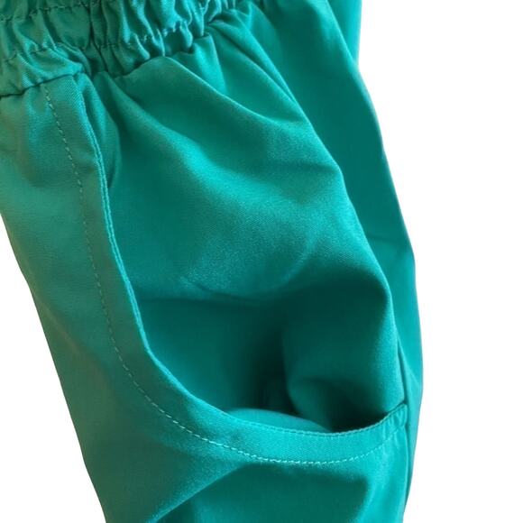 Cals Green Adjustable Spaghetti Strap Full Zip Smocked Waist Dress Pockets Sz M - Picture 5 of 8